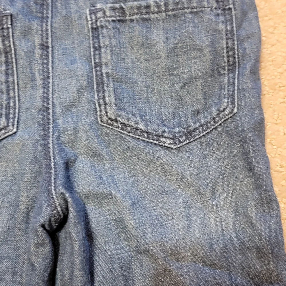 OshKosh B'osh Denim Plaid Lined Embroidered Stars Girls Size 3t Overalls‎